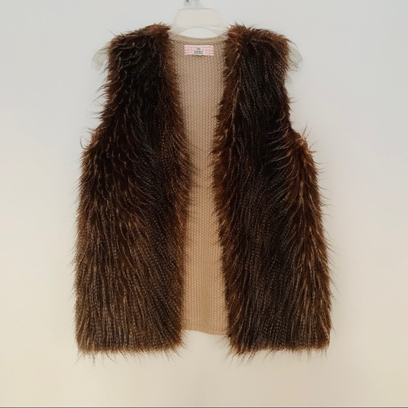PINK republic BOHO MOD sweater faux fur vest - Picture 4 of 9